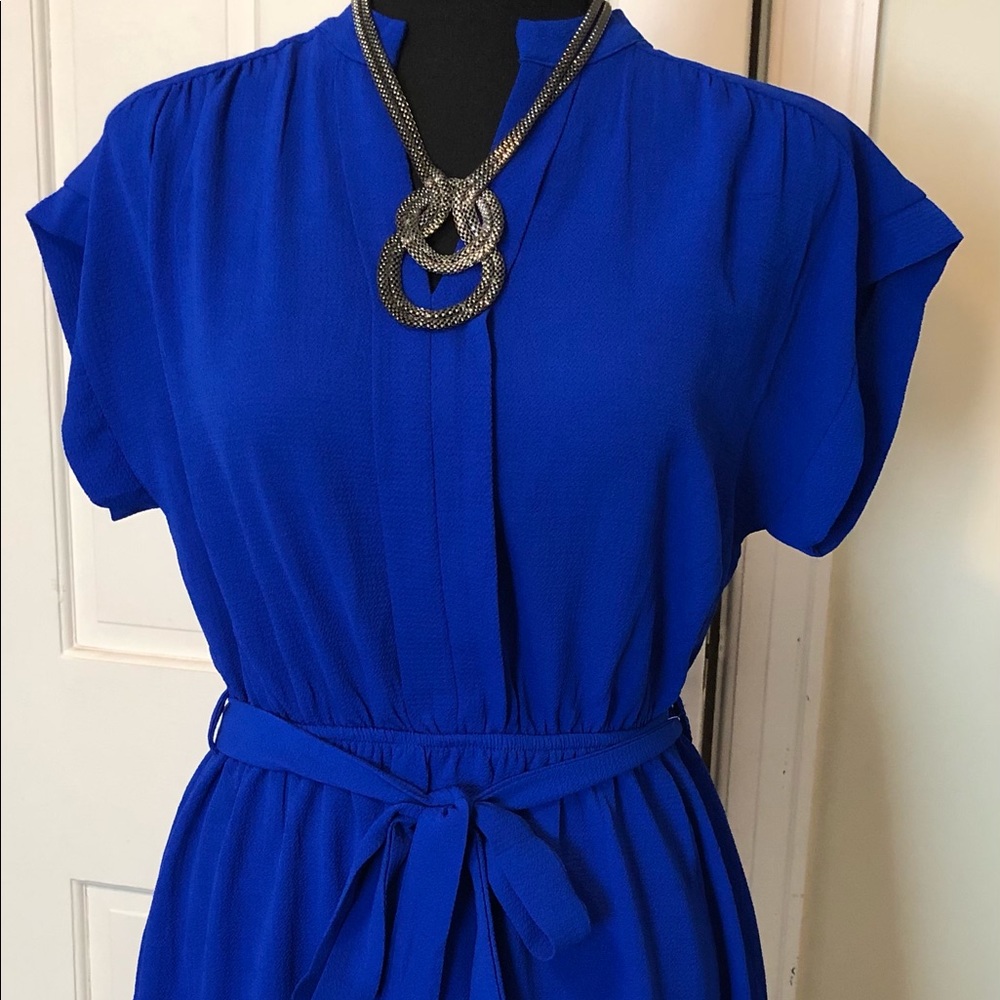 Monteau M Blue Tie Belt Dress